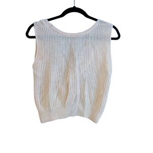 Cream Sleeveless Knit Top